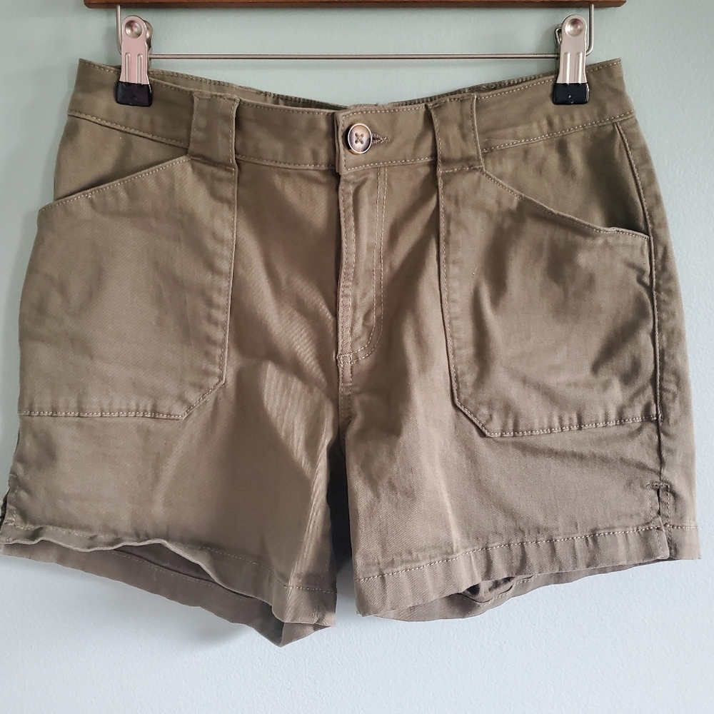 Falls Creek Olive Utility Shorts with Front Pockets